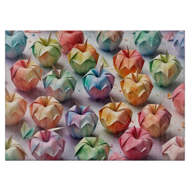 Origami Apples Cutting Board (Front)