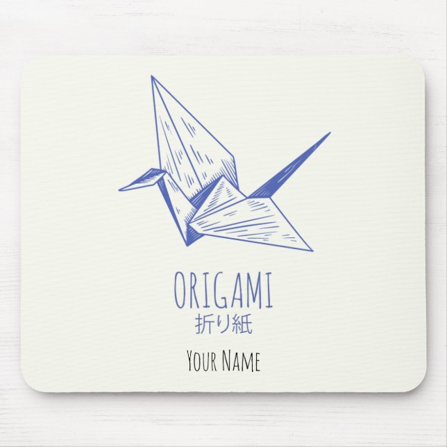 Origami Art Traditional crane Mouse Pad (Front)