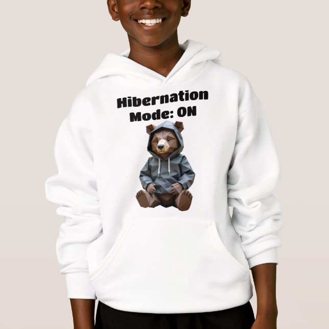 Origami Bear "HIBERNATION MODE: ON" Sweatshirt (Front)