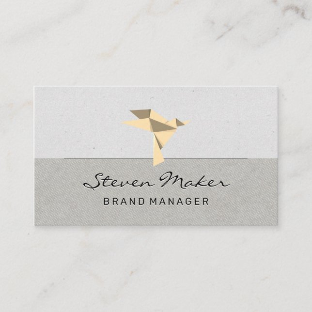 Origami Bird Icon Business Card (Front)