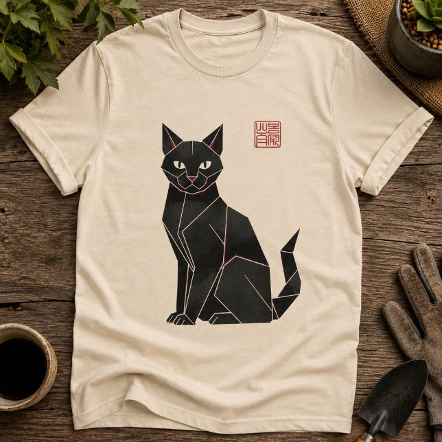 Origami Black Cat  T-Shirt (Creator Uploaded)
