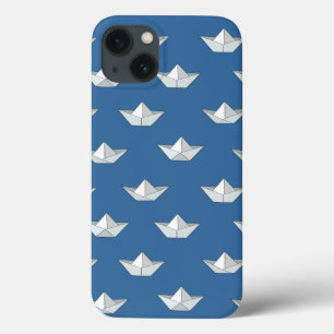 Origami Boats On The Water Pattern iPhone 13 Case