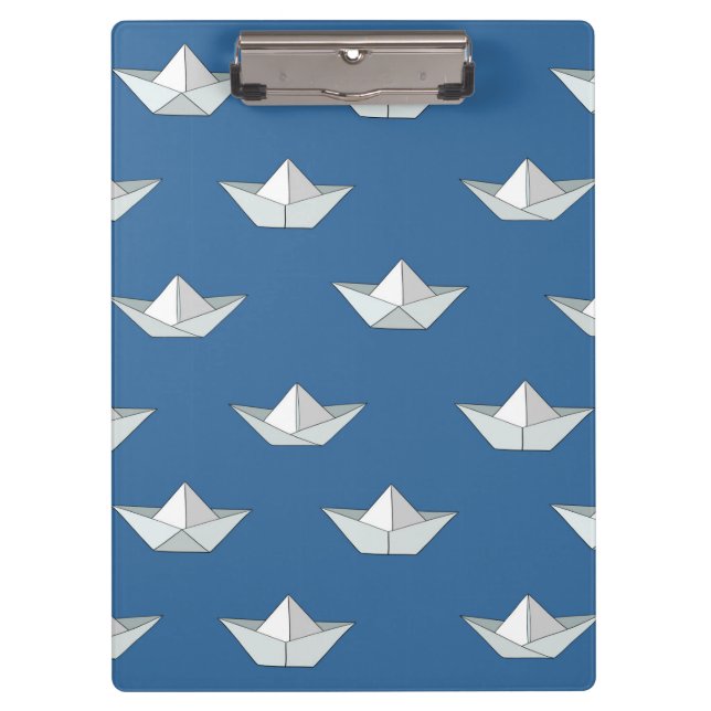 Origami Boats On The Water Pattern Clipboard (Front)