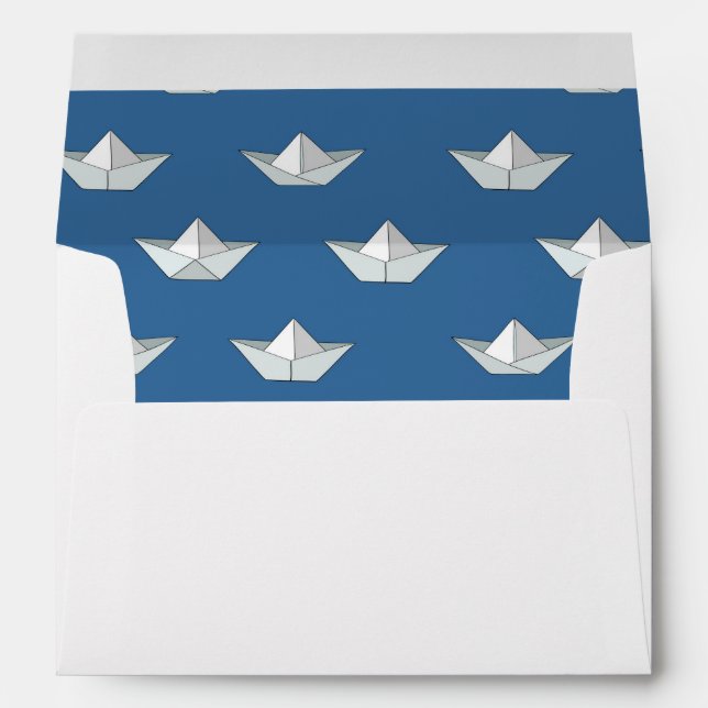 Origami Boats On The Water Pattern Envelopes (Back (Bottom))