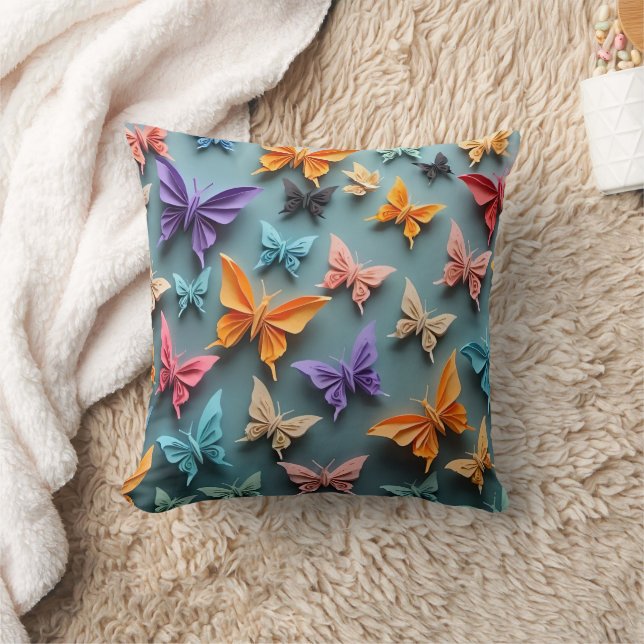 Origami Butterfly Pattern Cushion (Blanket)