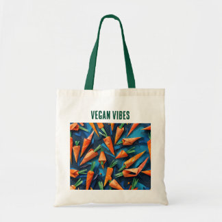 Origami Carrots Pattern - Vegan Vibes Tote Bag