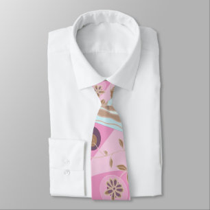 Origami Chintz (L) Dusty Pink Blue Brown White Tie