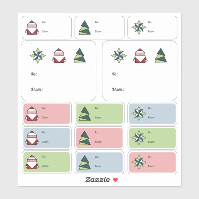 Origami Christmas gift labels (Sheet)