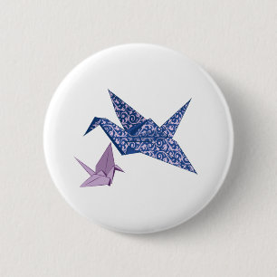 Origami Crane 6 Cm Round Badge