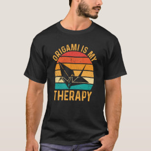 Origami Crane Retro Sunset T-Shirt
