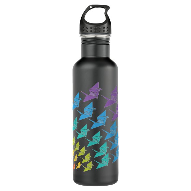 Origami Cranes Japanese Origami Crane Craft 710 Ml Water Bottle (Front)