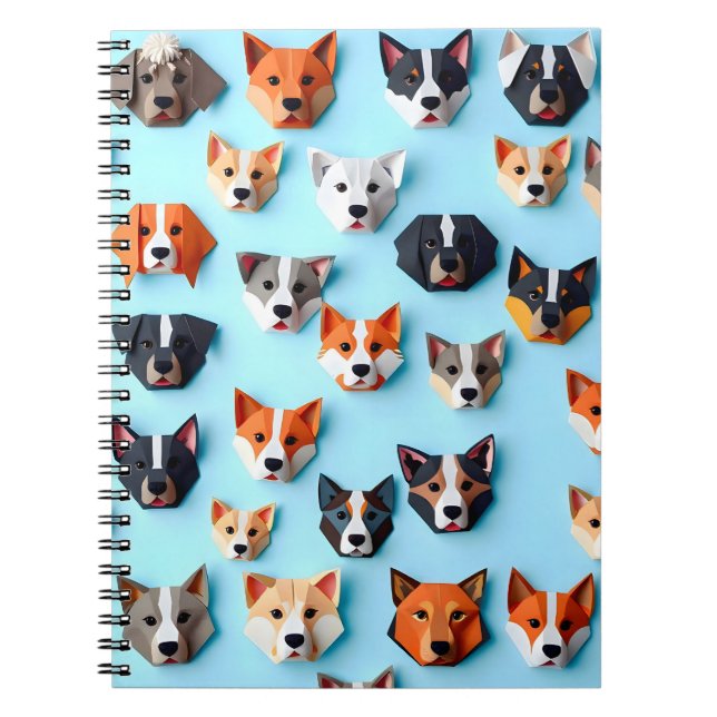 Origami Cute Dog - Soft and comfortable Notebook (Front)