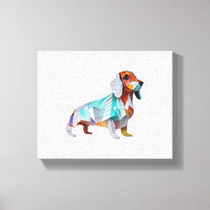 Origami Dachshund Canvas Print