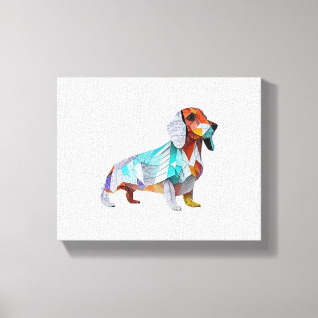 Origami Dachshund   Canvas Print (Front)