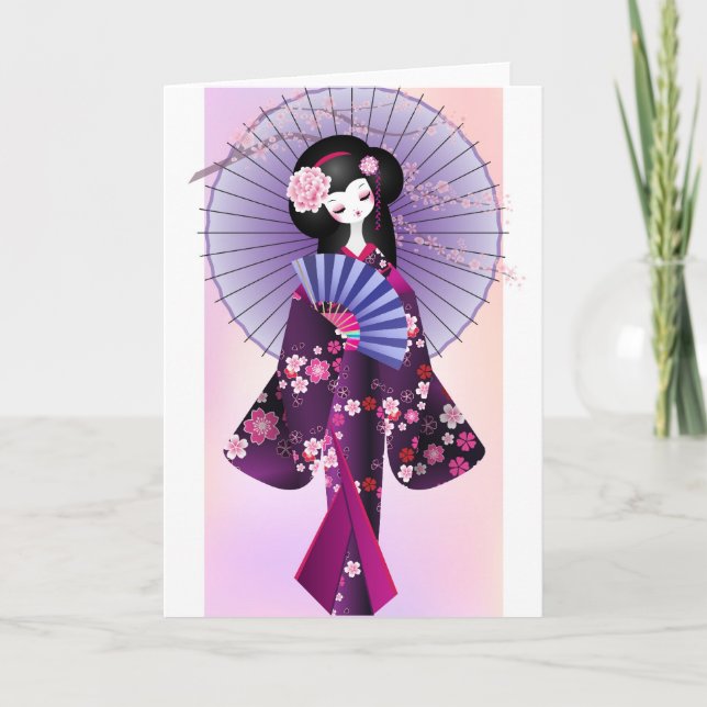 Origami Doll Greeting Card (Front)