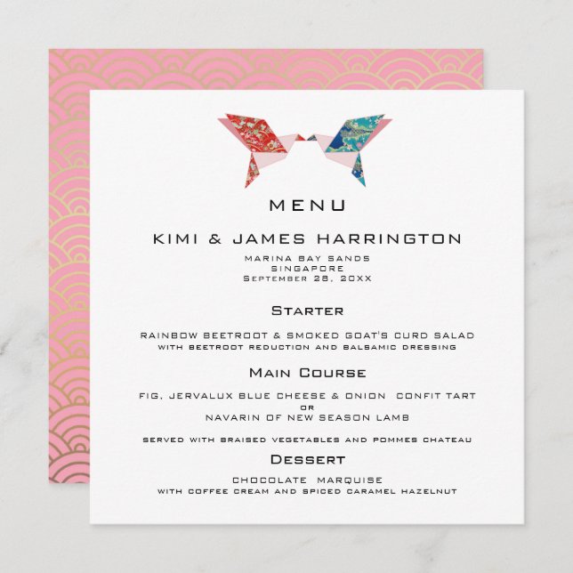 Origami Doves | Wedding Invitation (Front/Back)