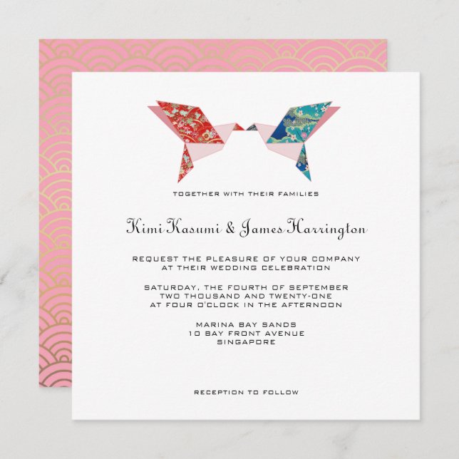 Origami Doves | Wedding Invitation (Front/Back)