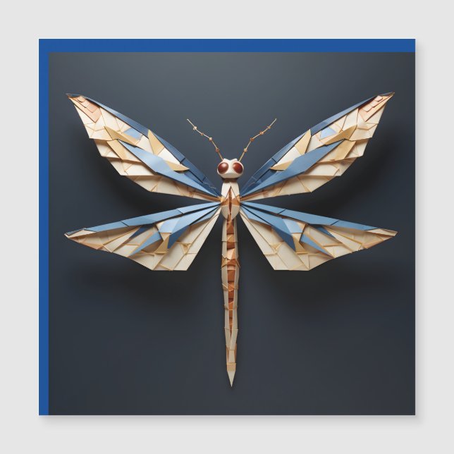 origami dragonfly magnetic invitation (Front)