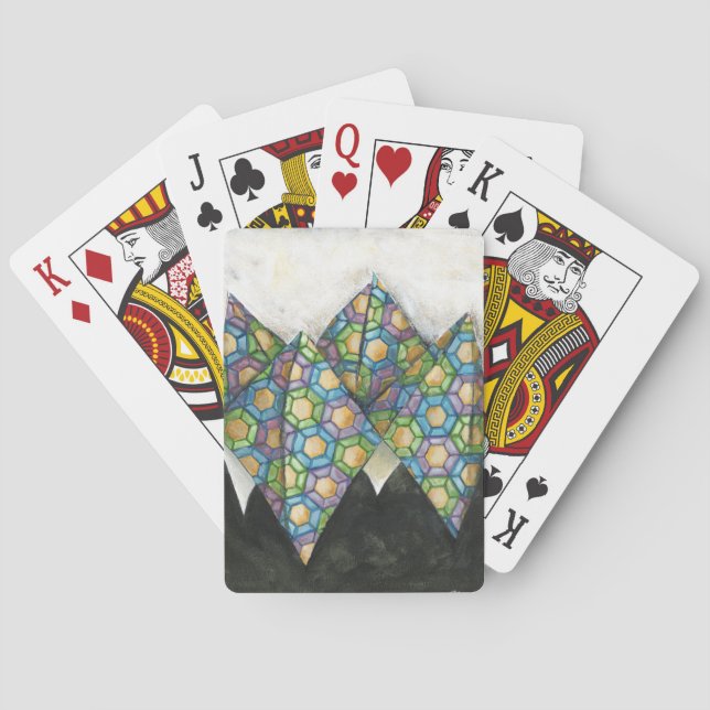 Origami Fortune Teller on Geometric Paper Playing Cards (Back)