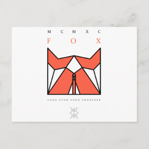 origami fox postcard