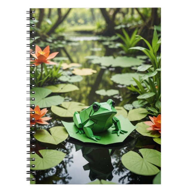 Origami Frog spiral Notebook (Front)