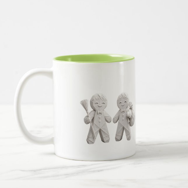 Origami Gingerbread Duo Mug (Left)