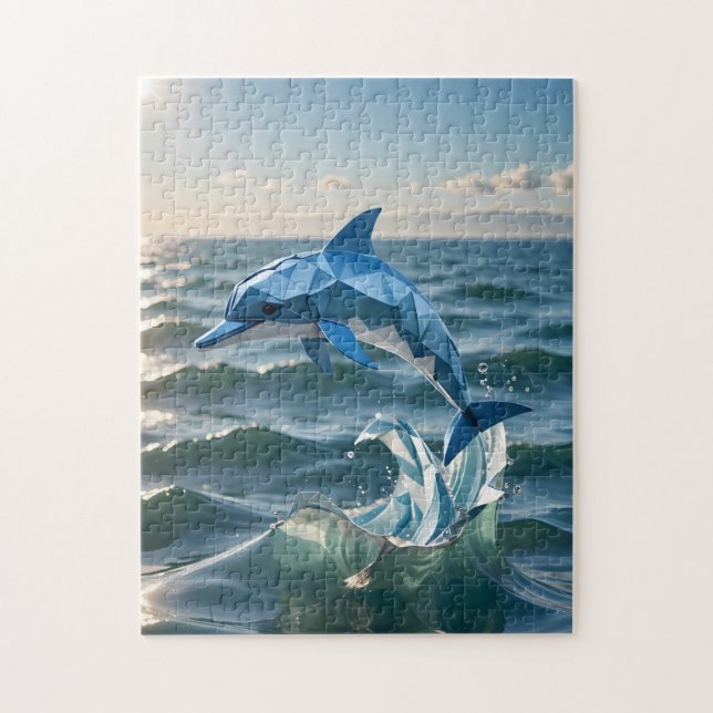 Origami Graceful Dolphin  Jigsaw Puzzle (Vertical)