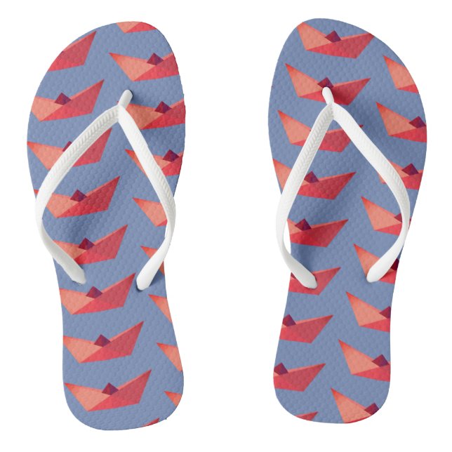 Origami Hat Boat summer Flip Flops (Footbed)
