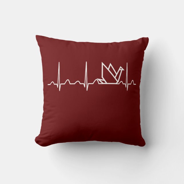Origami Heartbeat Cushion (Front)