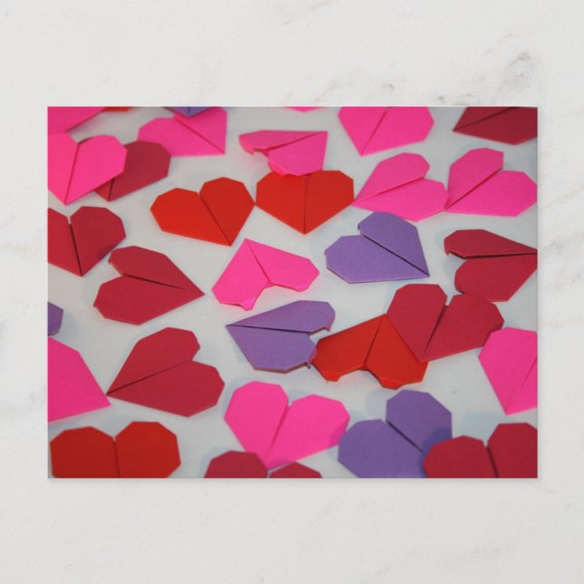 Origami Hearts Postcard (Front)