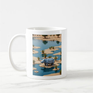 Origami hippo coffee mug