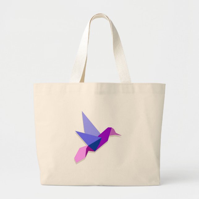 Origami hummingbird large tote bag (Front)