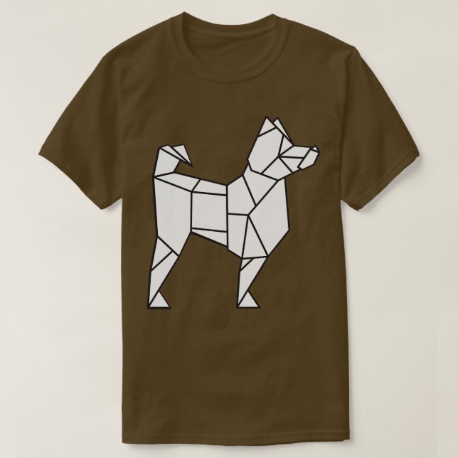 Origami Husky Origami Dog Japanese paper art T-Shirt (Design Front)