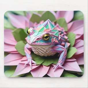 Origami jewel frog mouse pad