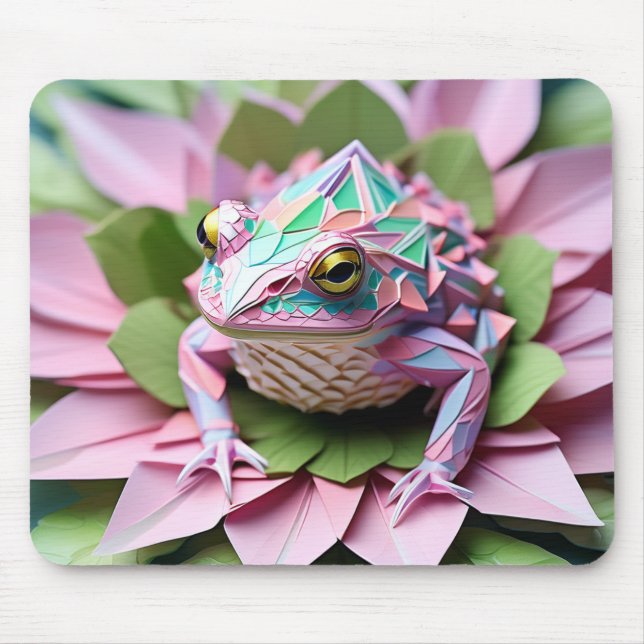 Origami jewel frog mouse pad (Front)