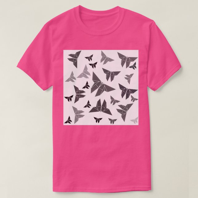 Origami Kamikaze Butterfly Pattern T-Shirt (Design Front)