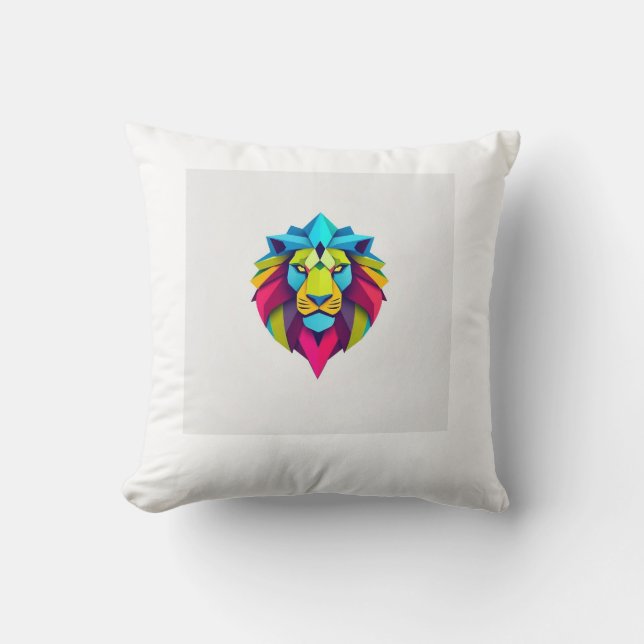 Origami lion t-shirt design  cushion (Front)