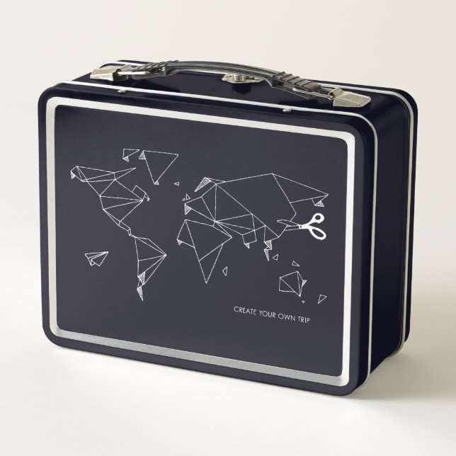 Origami Map Metal Lunch Box (Back)