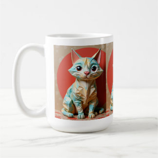 Origami Paper Cat Coffee Mug