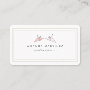 Origami Paper Cranes White Business Card