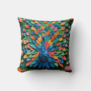 Origami Peacock Cushion