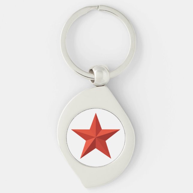 Origami red star key ring (Front)