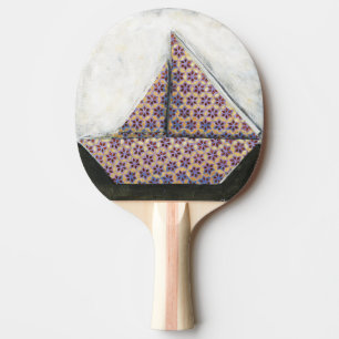 Origami Sailboat on Star Design Paper Ping Pong Paddle