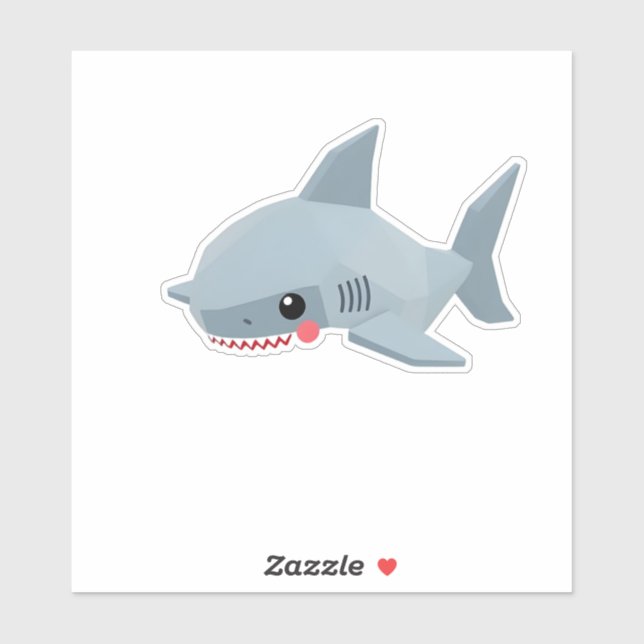 origami shark sticker  (Sheet)