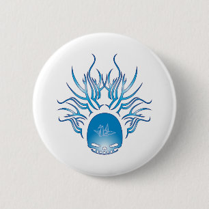 Origami Skull 6 Cm Round Badge