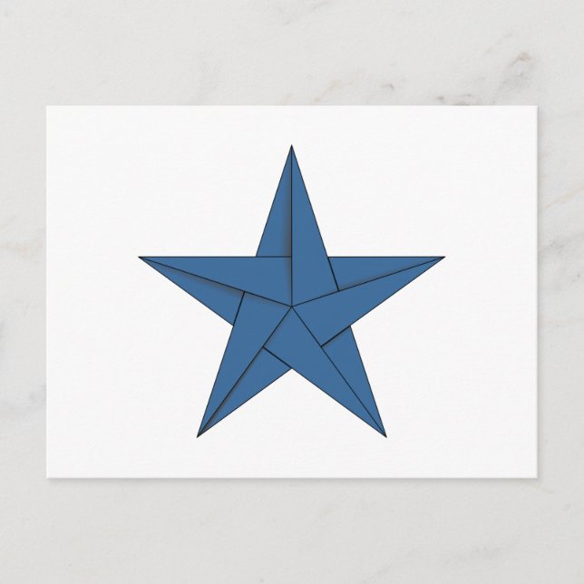 Origami Star – Blue Postcard (Front)