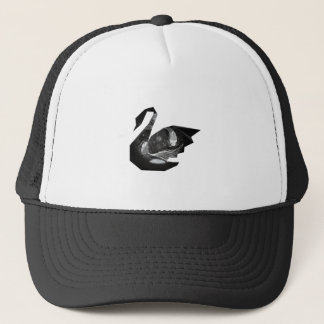 Origami swan abstract fish moon trucker hat