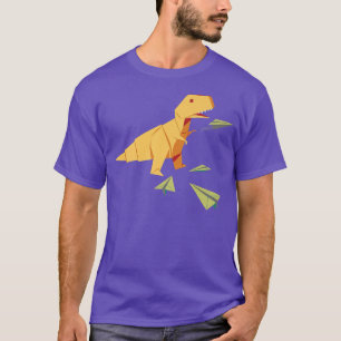 Origami T-Rex Dinosaur Flying Paper Aeroplane Prem T-Shirt