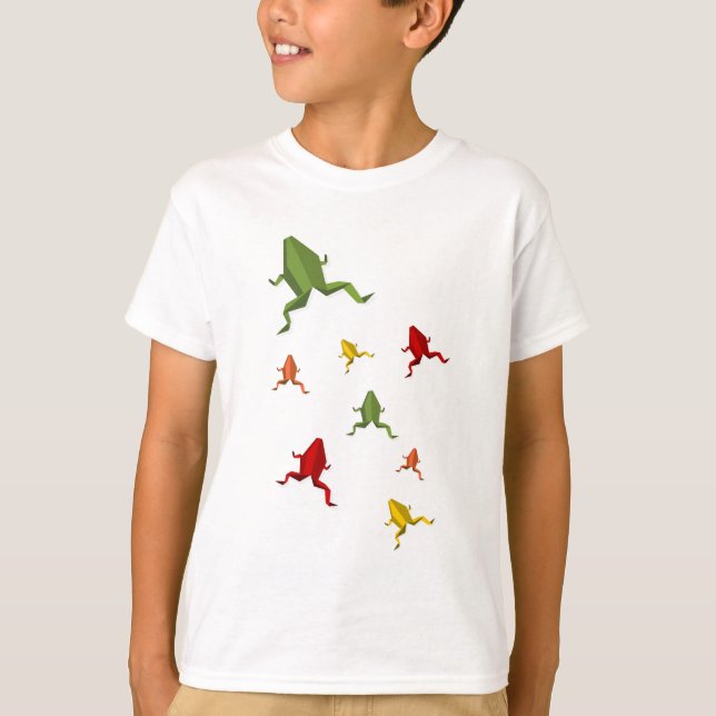 origami vibrant colours frog T-Shirt (Front)