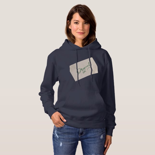 Original 1 Navy Blue Women's Pullover Hoodie  (Front Full)